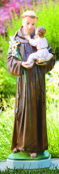 Saint Anthony With Child Sculpture Garden Statue Devotional Figurine